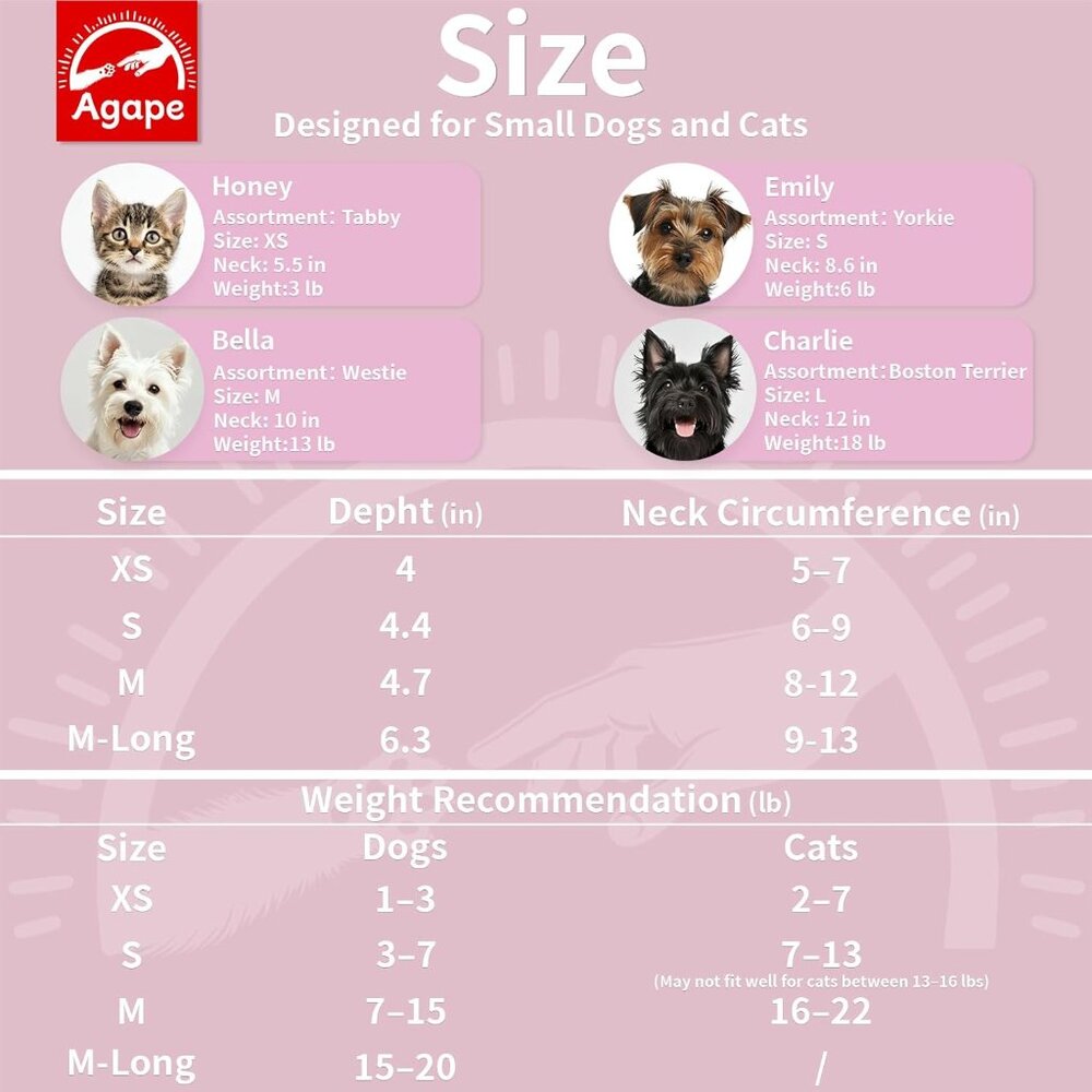 Agape Soft Dog Cone for Small Dogs & Cats, Comfy Dogs Recovery Collar After Surg - Picture 2 of 6